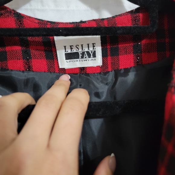 Red plaid suit jacket set - Picture 4 of 5